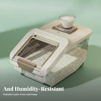 Moisture-Proof Rice Storage Bin Large Capacity Rice Storage Container Space-Saving Design for Kitchen Countertop, Cabinet