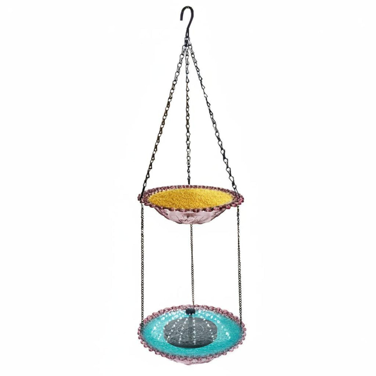 Easy to Hang Hummingbird Water Fountain Decorative Cascading Bird Fountain Lightweight Hanging Bird Bath Weather Resistant for Garden, Outdoor, Patio