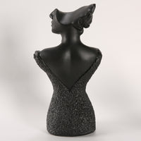 Floral Lace Trim Resin Jewelry Bust Textured Necklace Display Bust Countertop Earring Mannequin Stand Smooth Finish