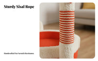 Wear-Resistant Cat Tree Space-Saving Vertical Cat Climber Natural Sisal Rope for Cats, Indoors, Living Room, Apartment