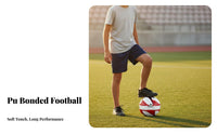 Wear-Resistant Size 4 Soccer Ball Good Air Retention PU Leather Football Comfortable Foot Feel for Young Players, Beginners, Practice
