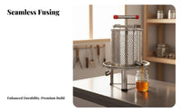 Welded Manual Fruit Juicer Press Rust Resistant Juice and Pulp Separator Efficient Extraction for Home Winemakers, Beekeepers, Apiary