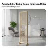 Hollow-out Design Folding Partition Screen Space-Saving Chinese Design Fretwork Screen Multi-Functional Freestanding Partition Wall Lightweight for Apartment Dwellers, Closed Ice Workers, Business Owners, Entrance Hall, Bedroom