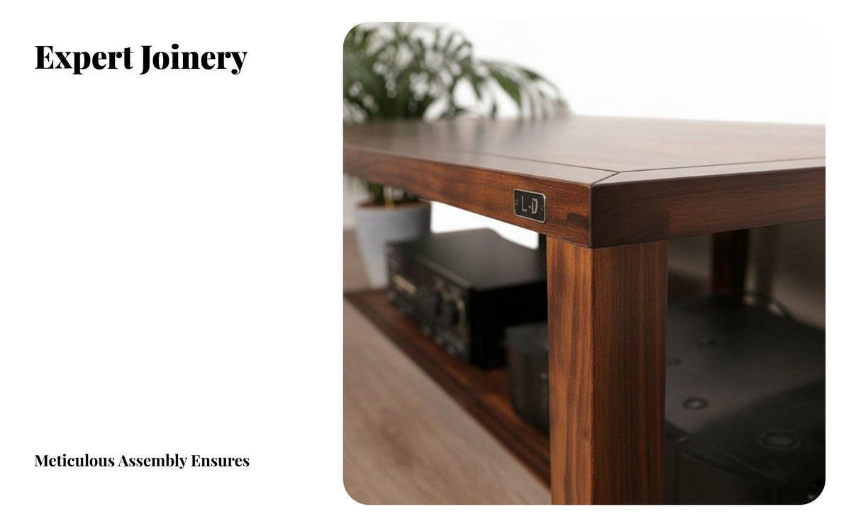 Solid Wood Audio Rack Sturdy Structure Wooden Amplifier Stand Heavy Duty High-Fidelity Equipment Cabinet for Audiophiles, Home Theater Enthusiasts