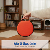 Car CD Case, Large Capacity Oxford Cloth Round Disc Organizer, Portable Storage Bag for Home and Vehicle, Random Color