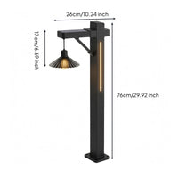 Rechargeable Solar Lawn Light Stainless Steel Hanging Umbrella Lamp ABS Plastic Outdoor Post Light Cordless for Garden, Courtyard