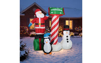 Self-Inflating Inflatable Santa Scene Weather-Resistant Christmas Inflate Decoration Festive Christmas Inflatable Lighted for Homeowners, Families, Yard, Lawn, Garden, Entryway