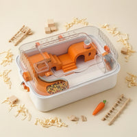 Hamster Cage Easy-to-Clean Hamster Cage with Wheel Breathable Small Animal Habitat for Apartments