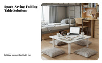 Foldable Folding Low Table Space-Saving Tatami Table Multi-Purpose Collapsible Low Desk Sturdy Construction for Apartment Dwellers, Minimalists, Dorm Room, Bedroom, Dormitory, Office