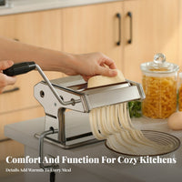 Metal Manual Pasta Maker Compact Hand Crank Pasta Maker for Home Cooks