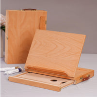 Wooden Tabletop Easel with Storage Compartments Portable Desktop Easel with Storage Foldable Art Supply Compact for Artists, Students, Hobbyists, Studio, Classroom