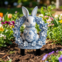 Easter Bunny Lawn Stake Spring Theme Easter Garden Stake Festive Design Bunny Yard Decoration for Holiday Enthusiasts, Homeowners, Patio, Flower Pots