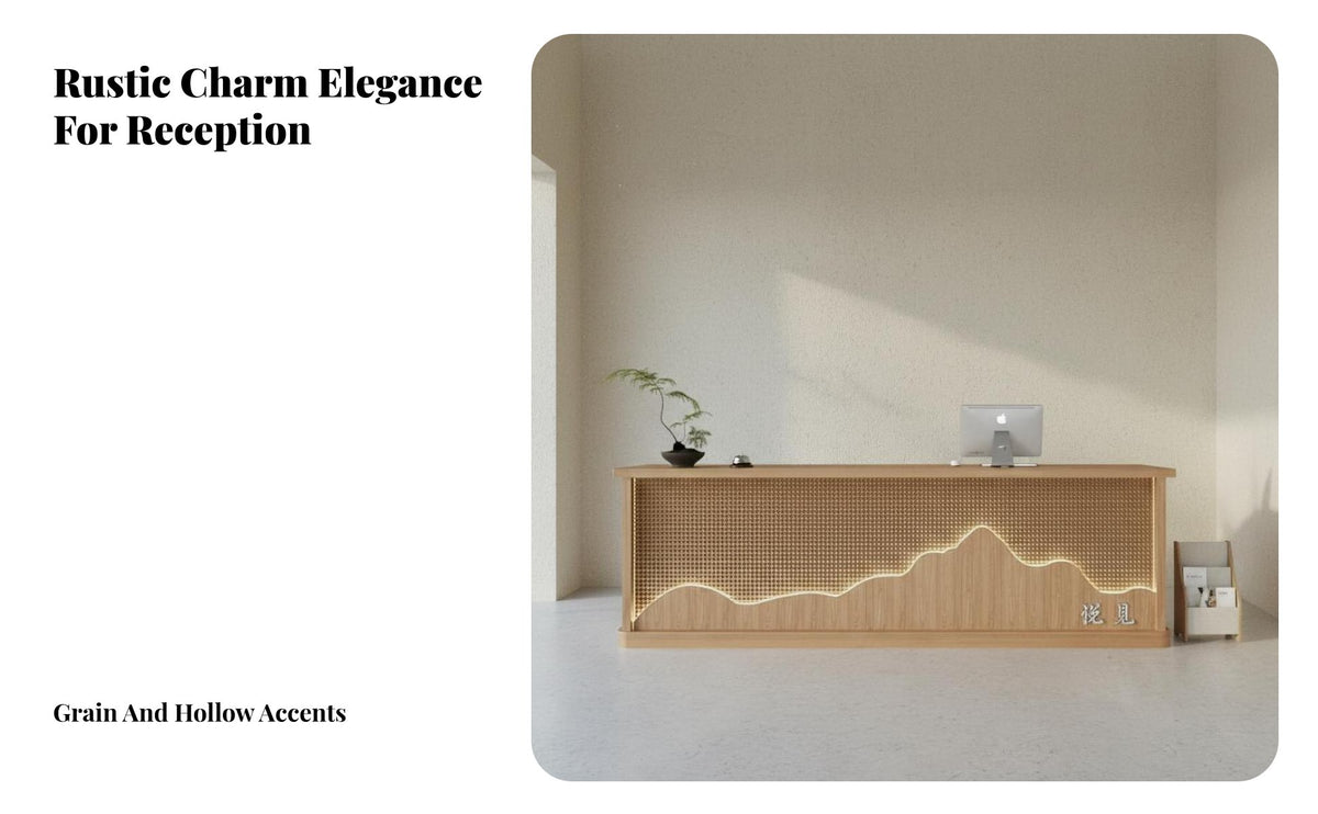 Minimalist Aesthetic Cashier Counter Fully Assembled Wooden Welcome Desk LED Reception Desk for Hotel Managers, Receptionists, Lobby, Office