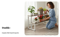 Tiered Design 2-Tier Plant Stand Space-Saving Flower Display Multi-Purpose Indoor Furnishing Sturdy Construction for Home Decorators, Apartment Dwellers, Gardeners, Balcony, Living Room, Bedroom, Office