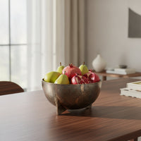 Decorative Fruit Tray Aluminum Fruit Tray with Feet Hammered Metal Bowl Sculptural Classically Designed for Dining Table