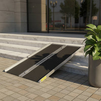 Foldable Aluminum Ramp Anti-Slip Surface Folding Ramp Rustproof Mobility Aid for Entry Steps, Stairs, Doorways