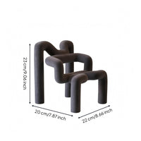 Sculptural Resin Sofa Ornament Freestanding Velvet-Textured Chair Ornament for Entryway