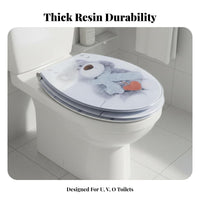 Long-Lasting Resin Toilet Seat Easy to Clean Toilet Seat Heavy Duty Stain Resistant for Homeowners, DIY Renovators, Dog Lovers, Restroom, Home, Apartment