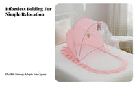 Breathable Mesh Crib Dome Canopy Ruffled Edge Hanging Dome Curtain Soft Material Nursery Accessory for Baby