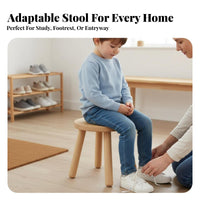 Wooden Stool Stable Low Stool Compact Footstool for Bedroom