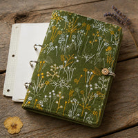Embroidered Refillable Planner Notebook with Detachable Pages