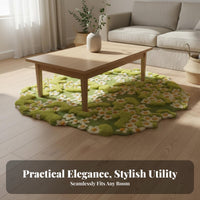Handmade Acrylic Tufted Carpet Soft Texture Irregular Shape Rug Long-Lasting Artistic Design Rug for Interior Designers, Young Adults, Living Room, Under Coffee Table, Home Office, Entryway