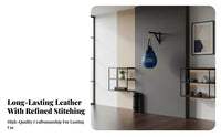 Inflatable Latex Bladder Boxing Speed Ball Long-Lasting Hanging Speed Ball Reinforced Hand-Stitching Pear Shaped Striking Bag Portable for Combat Artists, Athletes, Beginners, Home Gym, Workout, Garage