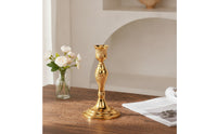 Elegant Metal Candle Holder Slender Tabletop Candle Holder Sturdy Candlestick with Round Base Long-Lasting for Wedding, Mantel