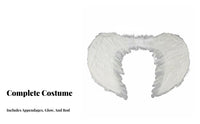 3 Pieces Angel Pinions Luminous Headband and Spellbinding Rod Set Layered Feathers Feather Angel Costume Kit Lightweight Feather Pinions Costume