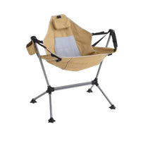 Foldable Rocking Chair with Mesh Seat Breathable Folding Rocking Chair Compact Furniture Easy to Carry for Campers, Anglers, Beach, Fishing, Backyard
