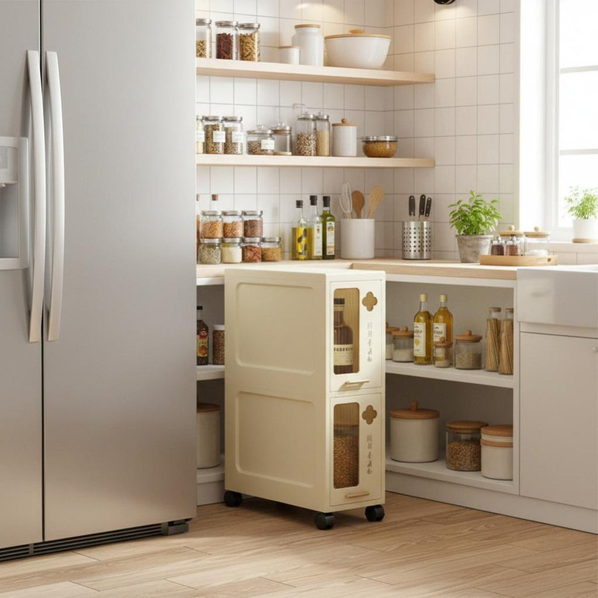 Narrow Four-tier Rolling storage space Saving Household Storage adaptable for Students