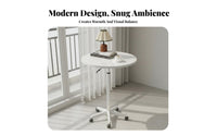 With Wheels Height-Adjustable Rolling Table Minimalist Design Household Furniture 360° Swivel Top Stable Base for Apartment Dwellers, Distant Workers, Balcony, Living Room, Small Areas, Home Office