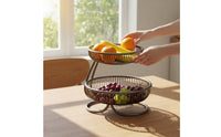 No Assembly Required Countertop Fruit Stand Space-Saving Tiered Fruit Basket High Capacity Multi-Layer Serving Stand Stable & Sturdy for Living Room, Dining Table, Party