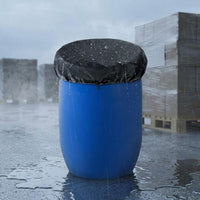 Round Barrel Cover Black Round Drum Lid Protector Drawstring Closure Outdoor Storage