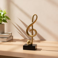 Gold Music Note Statue Golden Musical Note Statue Shiny Musical Symbol Decoration Streamlined for Musicians, Living Room, Office, TV Cabinet, Bookshelf