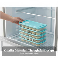 preservingKeeping Multitier Dumpling Box Compartmentalized Lidded Dumpling Tray Stackable Freezer Organizer Transparent container for Meal Preppers, Home Cooks, Families, Refrigerator