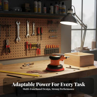 5"es air-powered Random Orbit Sander commercial-grade Grade two-wayAction Palm Sander High Speed 10000 RPM Power Tool for repair specialists, Workshop, Factory, Garage
