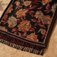 Vintage Tassel Scarf Ethnic Style Cashmere Shawl Large Warm Wrap for Winter