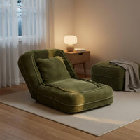 Foldable Sofa Bed Space Saving Single Person Sleeper Chair Removable and Washable Cover Adjustable Floor Lounger for Bedroom, Balcony, Small Apartment