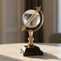 Crystal Globe Ornament Transparent Gold Metal Globe Ornament Transparent Metal Display Stand