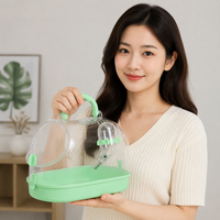 Budgie Travel Cage, Portable Budgie Cage with Handle & Shoulder Strap, 28x22x25cm Polymer Pet Carrier for Small Birds