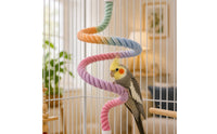 Bendable Rope Perch Easy to Install Bird Cage Climbing Toy Twisted Rope Toy with Metal Screw Fittings Pastel Gradient for Parrots, Small Birds, Budgies