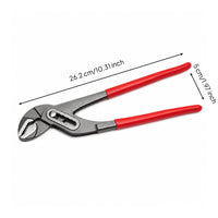 Sliding Adjustment Quick-Adjustable Plier Red Handles Angled Jaw Plier