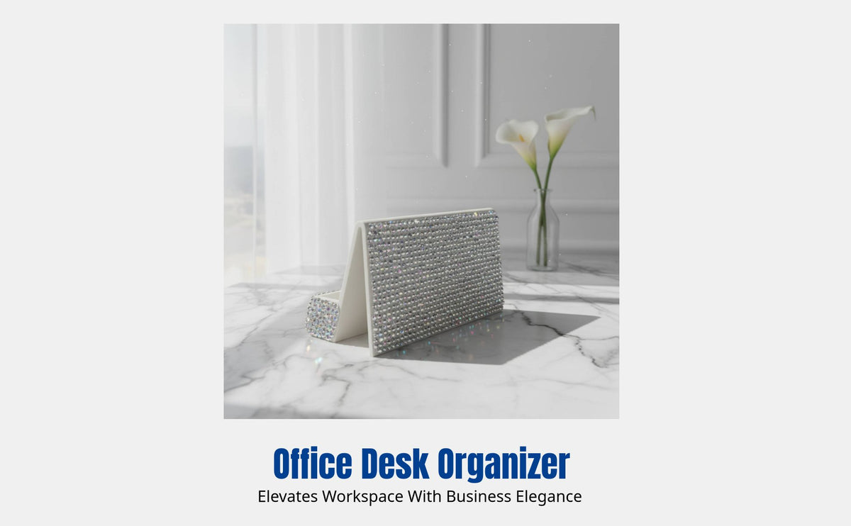 Crystal Business Card Holder, Elegant Desk Organizer, Office Decor, Assorted Colors