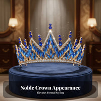 Crystal Crown Marquise Cut Crystals Bridal Tiara Wedding Hair Crown Elegant Design Wedding Tiara Sparkling for Prom Attendees