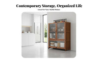 Space Saving Living Room Sideboard Cabinet Adjustable Shelves Dining Room Sideboard Elegant Design Kitchen Pantry Cabinet Heavy Duty for Homeowners, Families, Homemakers, Hallway