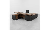 Thickened Desktop Executive Office Desk Sturdy and Long-Lasting Large Executive Table Heavy-Duty Modern Office Desk with Cabinet Scratch Resistant for Executives, Managers, Study Room