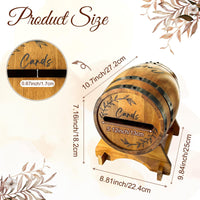 Wooden Barrel Card Storage Bucket for Weddings, Birthdays, Parties, Pub Voting Box, Decorative Storage