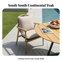 Nordic design Round Dining Table with Woven Armchairs Weather-Resistant patio furniture set Leisure Design Outdoor Furnishing Comfortable Seating for homeowners, Families, Adults, Garden, Balcony, Courtyard, rearyard