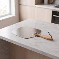Pizza Peel with Wood Handle Easy to Clean Pizza Peel Metal Tool for Home Chefs